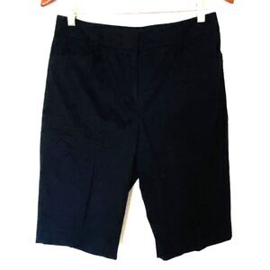 Pendleton Modern Black Cotton Stretch High Rise Bermuda Pockets Minimal Shorts 6